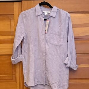 Nine West Lavender Button-Up Blouse NWT
